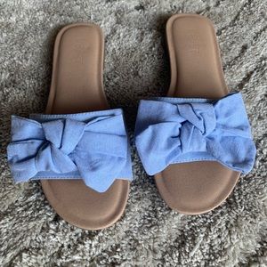 Loft Blue Bow Slide Sandals